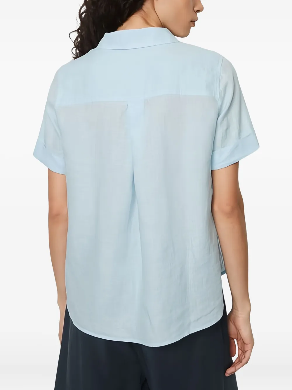Marc O'Polo Blouse met korte mouwen en knopen Blauw