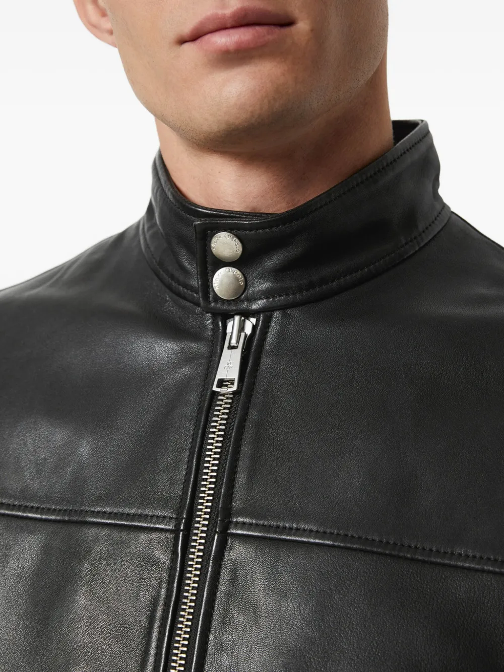 Marc O'Polo Leren bikerjack Zwart
