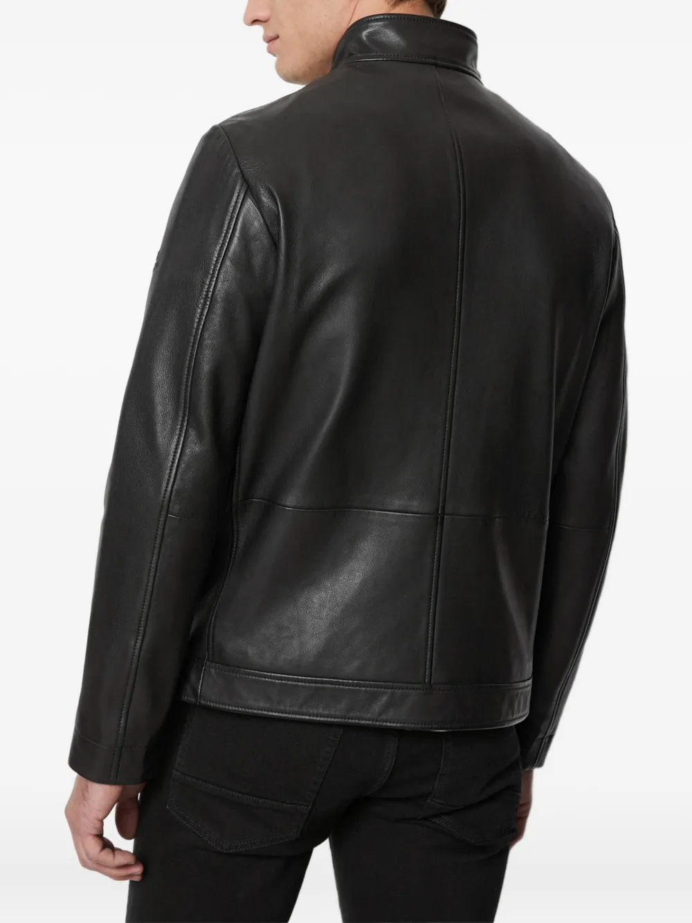 Marc O'Polo Leren bikerjack Zwart