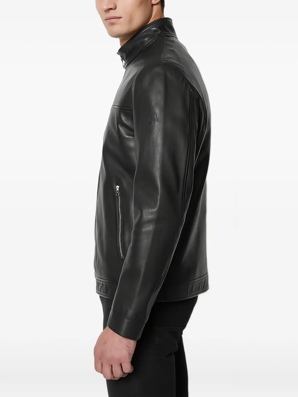 Marc O'Polo Leren bikerjack Zwart