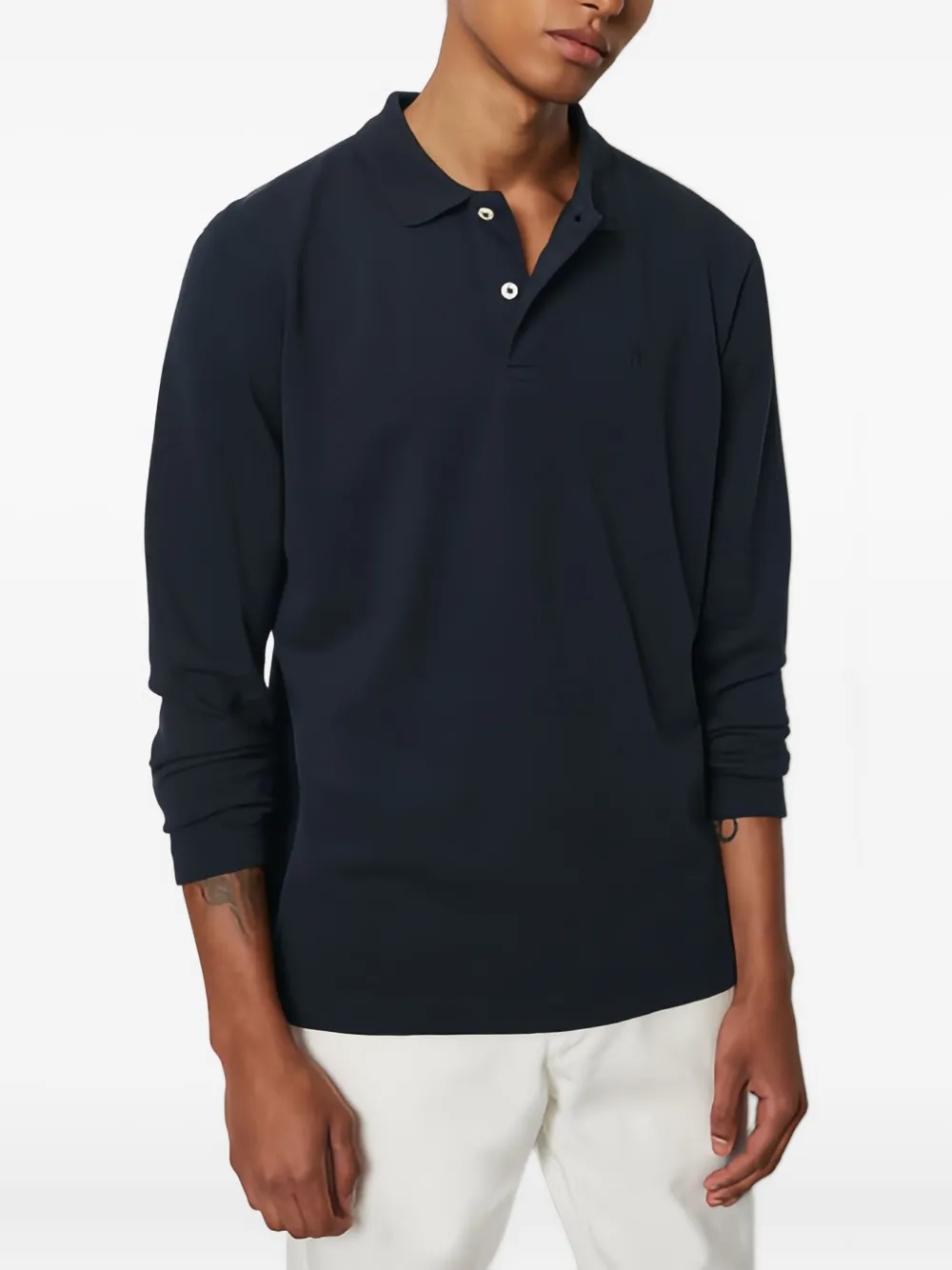 Marc O'Polo Poloshirt met lange mouwen Blauw