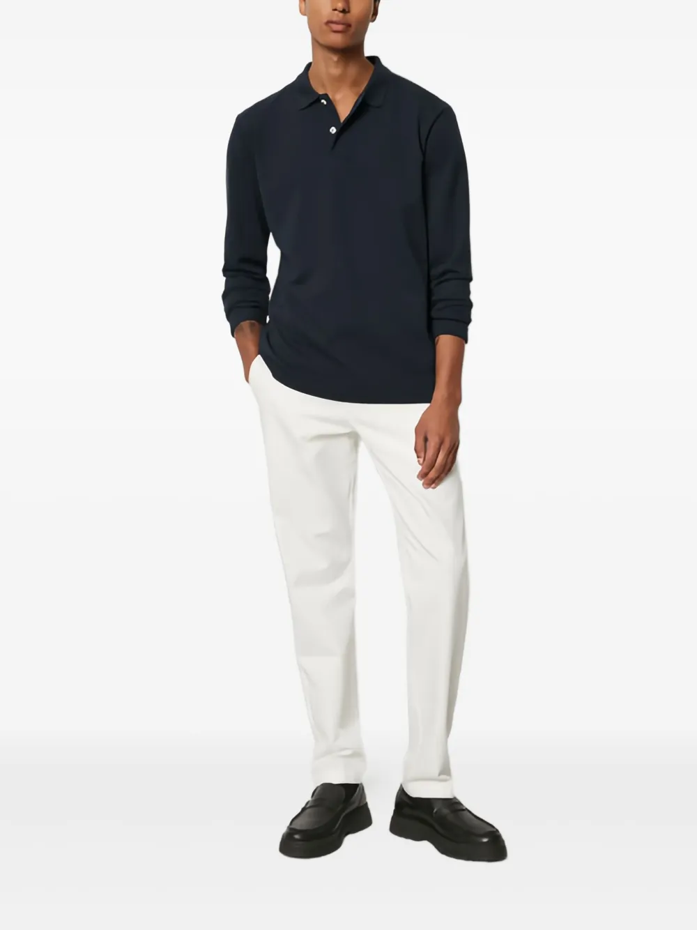 Marc O'Polo Poloshirt met lange mouwen Blauw
