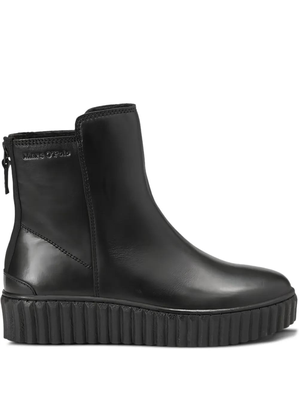 Marc O'Polo leather ankle boots Black