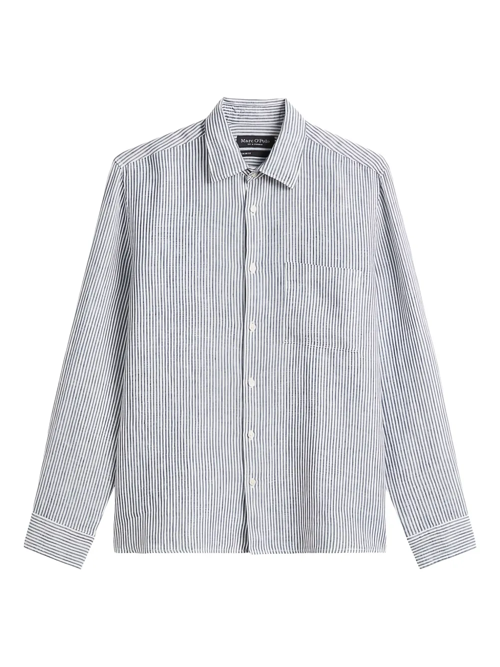 striped button-up shirt