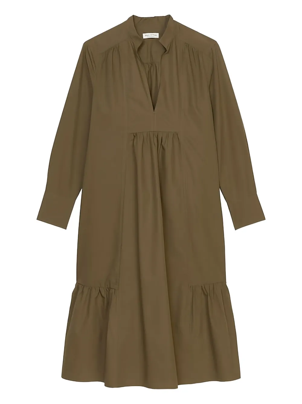 pleated long-sleeves midi dress