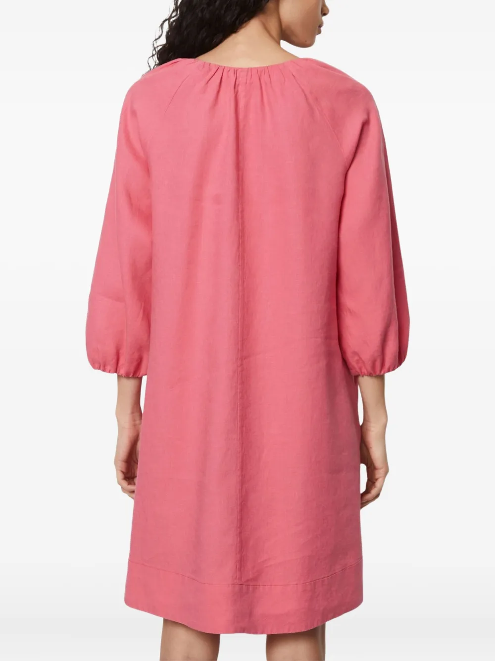 Marc O'Polo Jurk met ballonmouwen en V-hals Roze