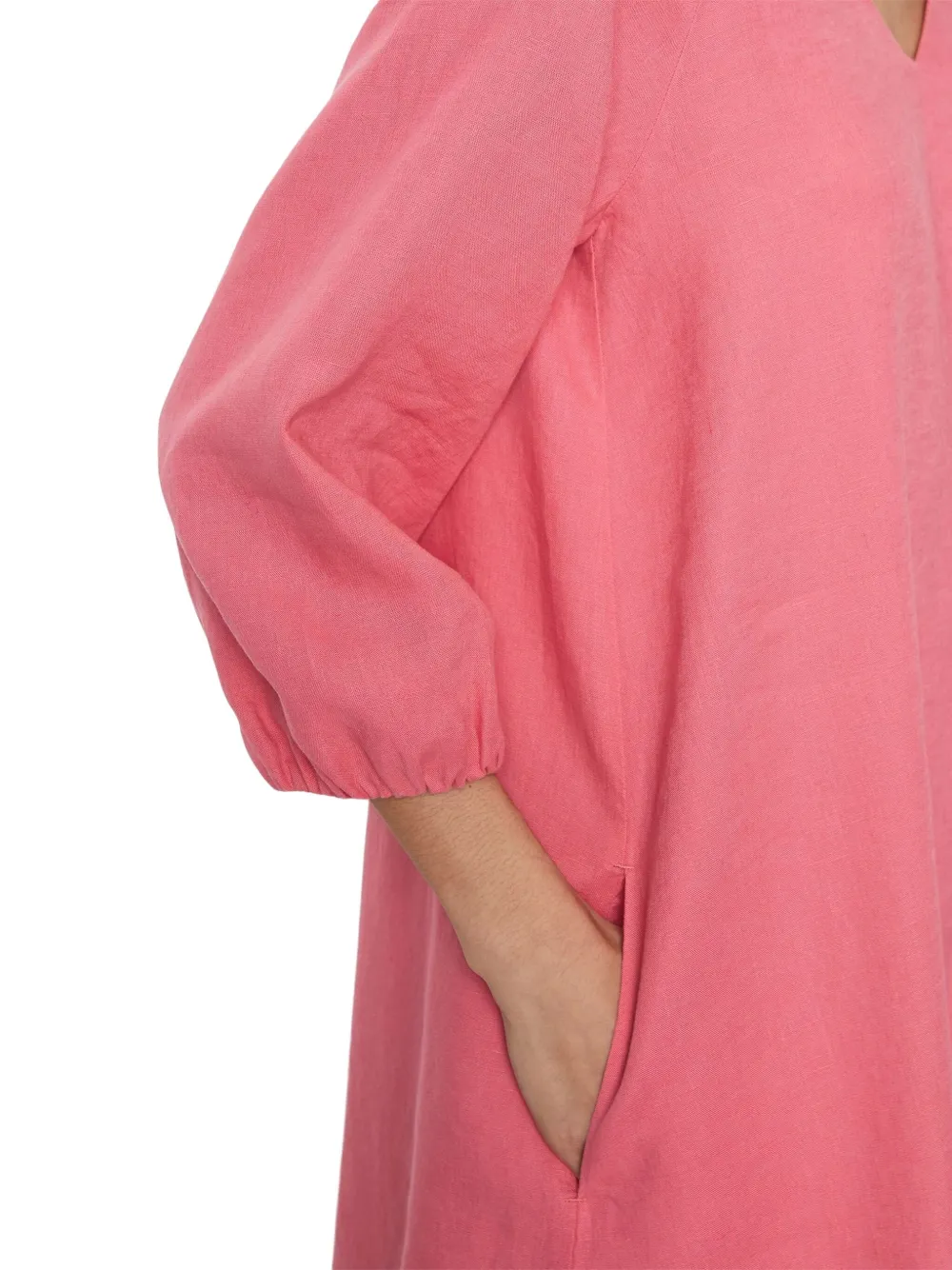 Marc O'Polo Jurk met ballonmouwen en V-hals Roze