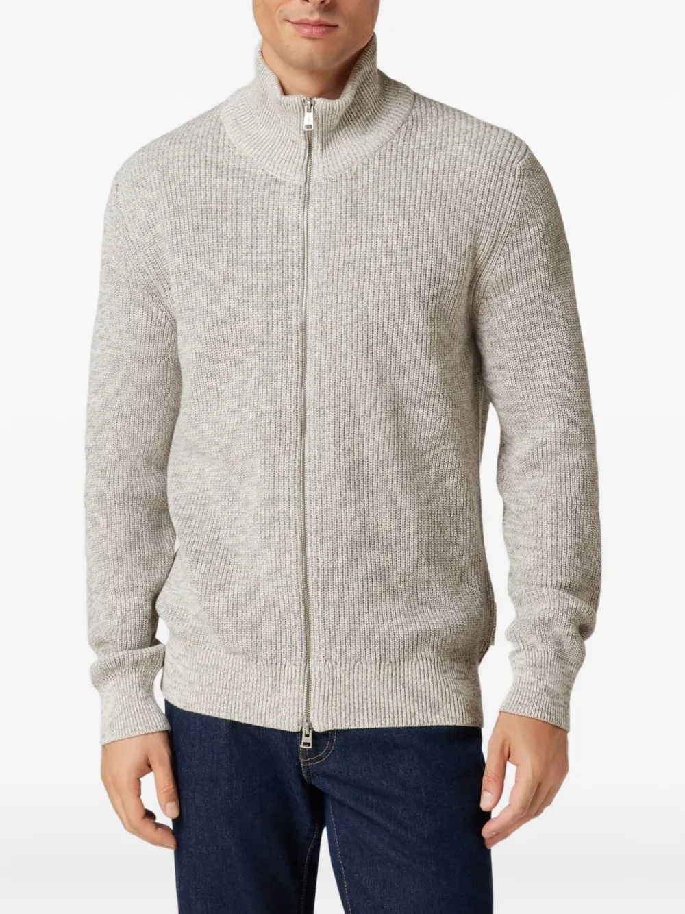 Marc O'Polo Geribbeld vest met rits Wit
