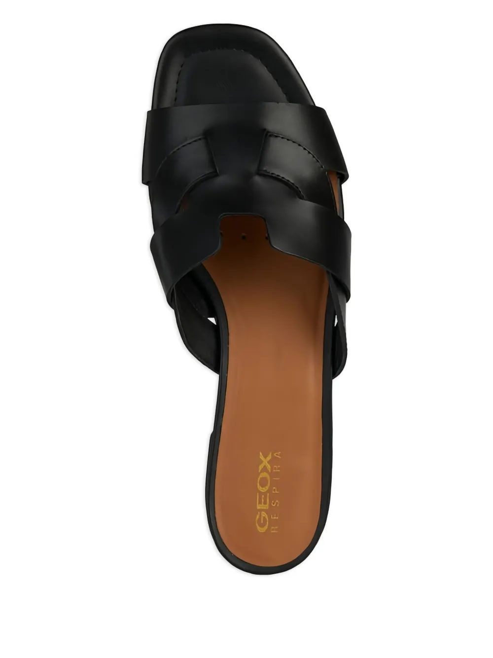 Geox cross-over leather sandals Black