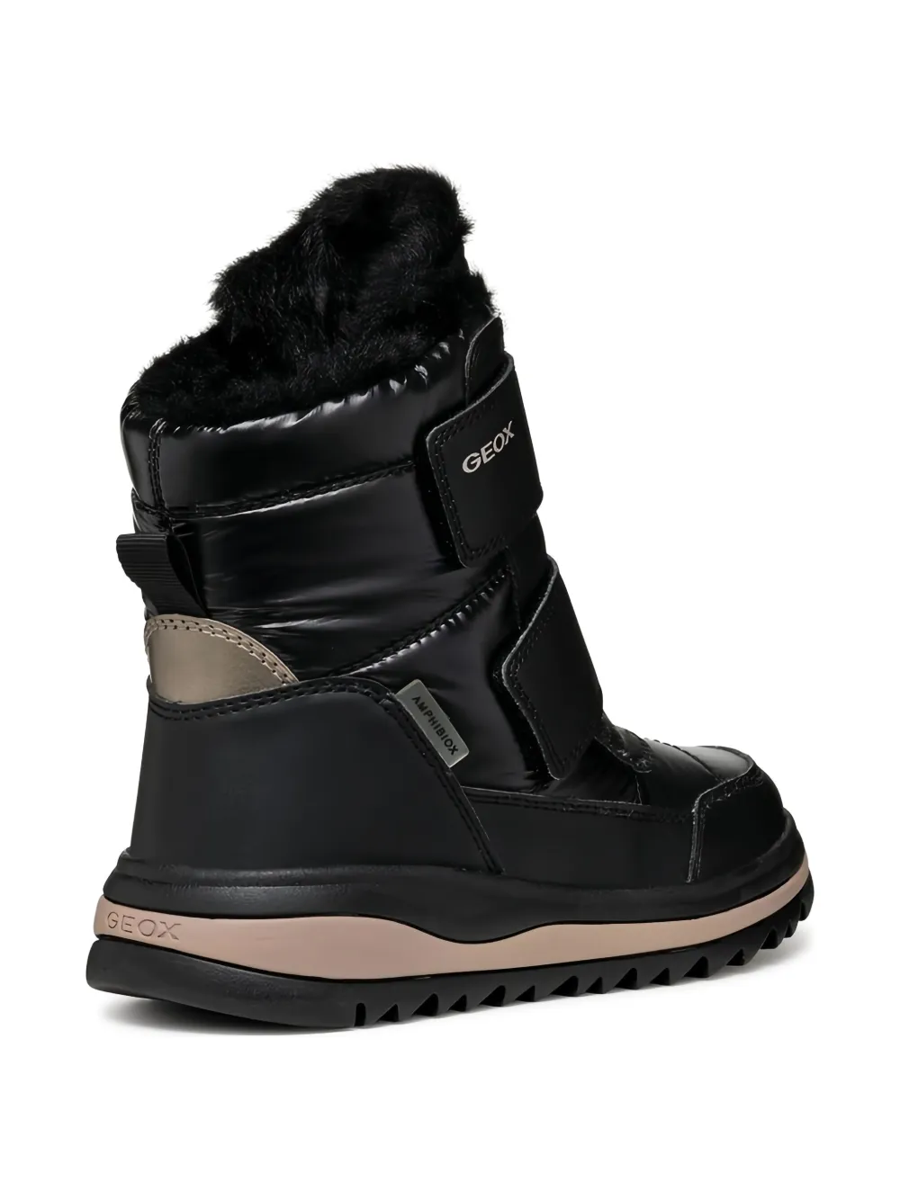 Geox Kids Adelhide gewatteerde laarzen met voering van imitatiebont Zwart