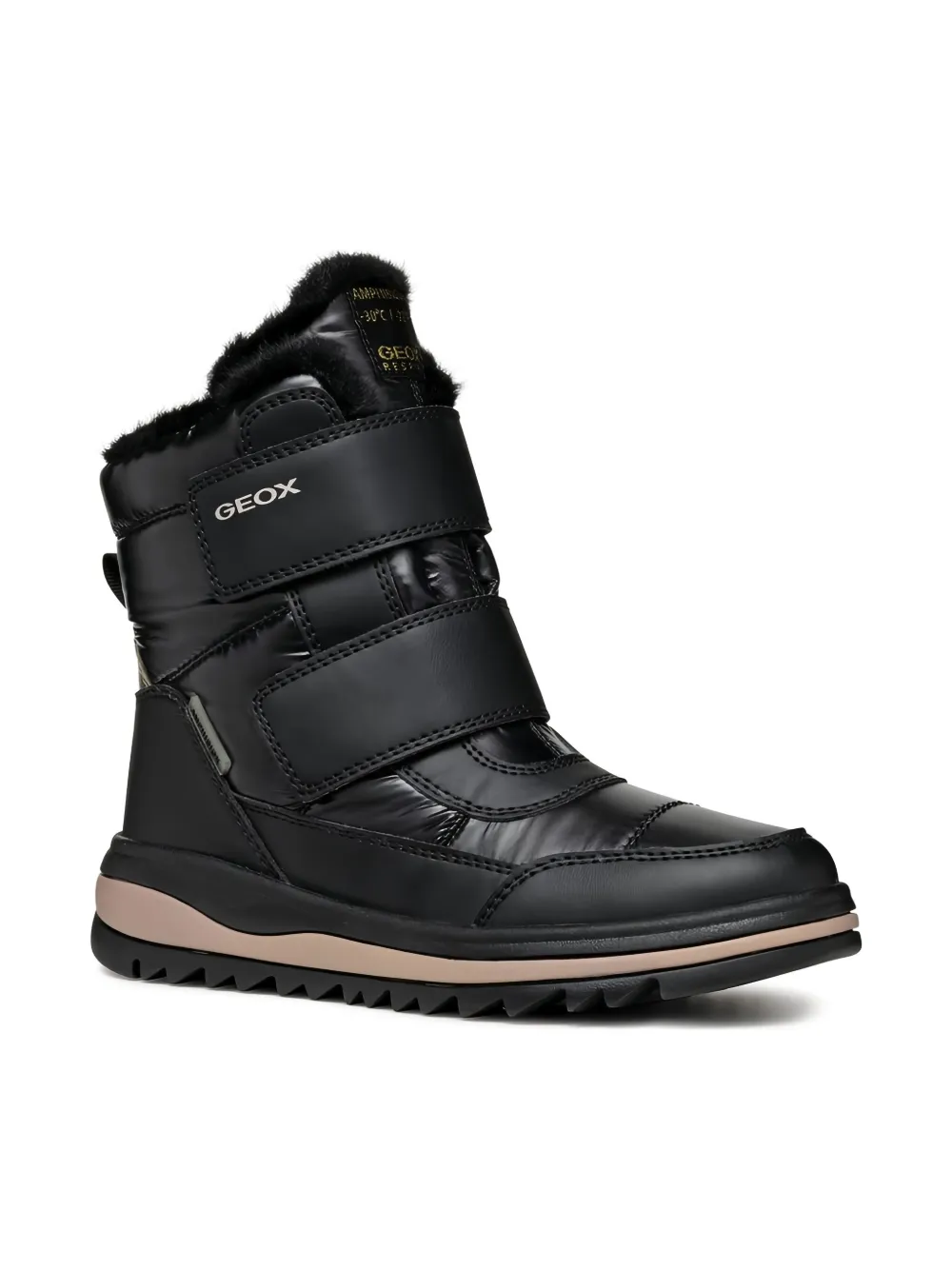 Geox Kids Adelhide faux fur-lined padded ankle boots Black