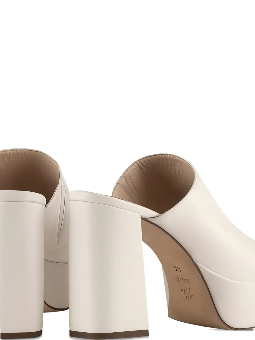 Hogl 100mm Carey platform mule sandals White