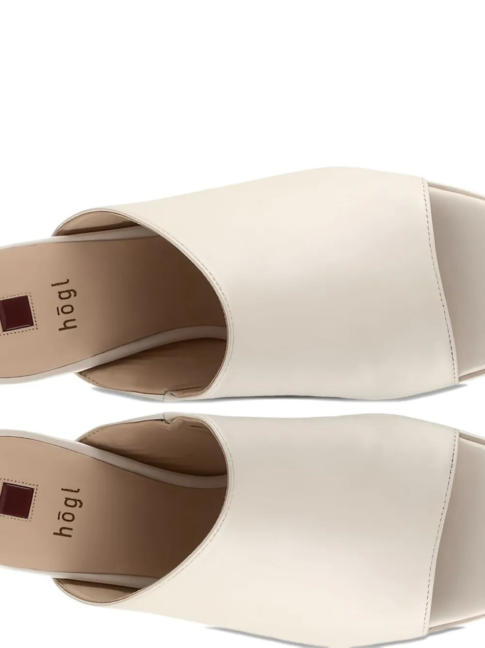 Hogl 100mm Carey platform mule sandals White