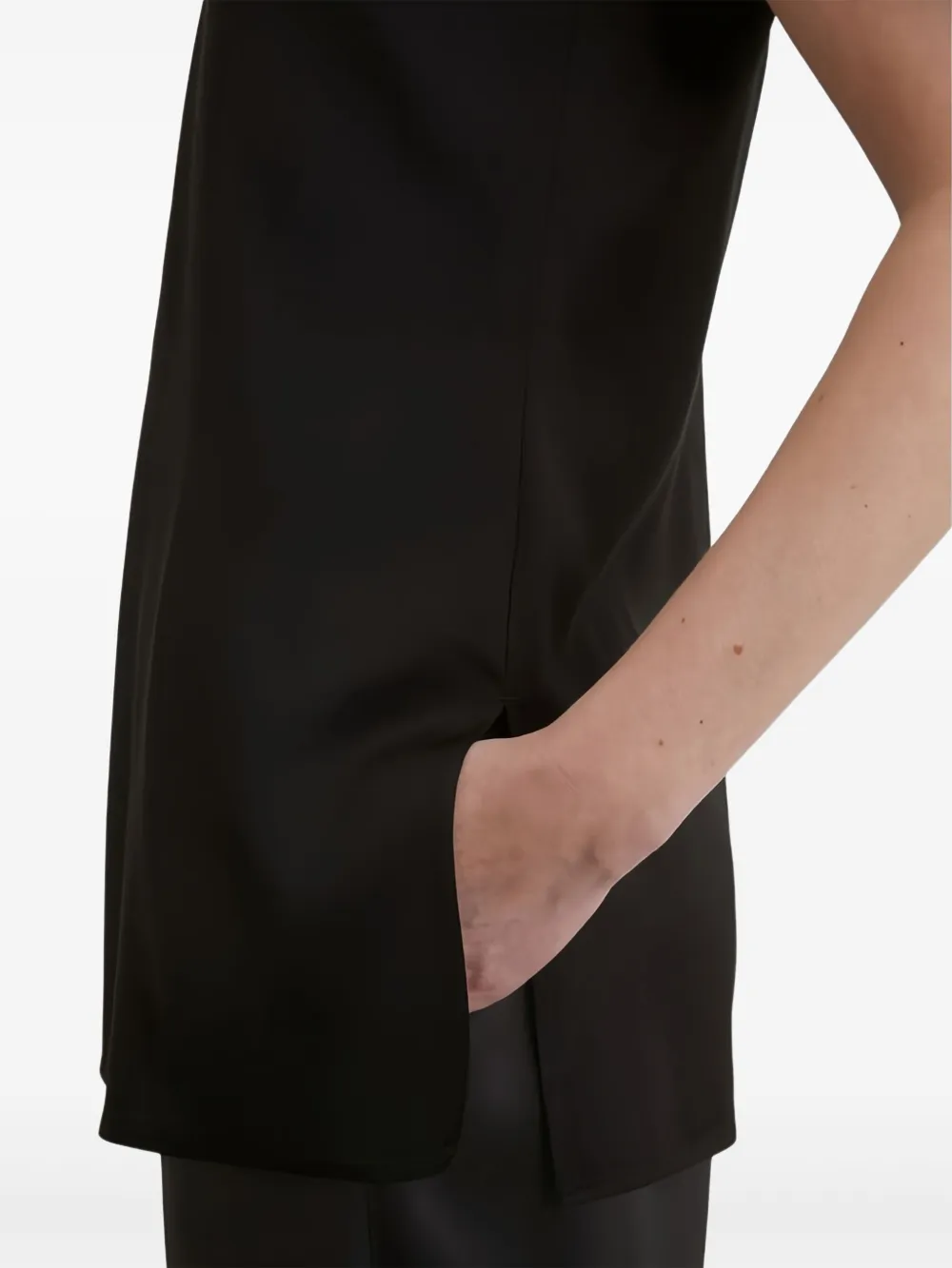 Marc O'Polo Mouwloze tanktop met satijnen effect Zwart