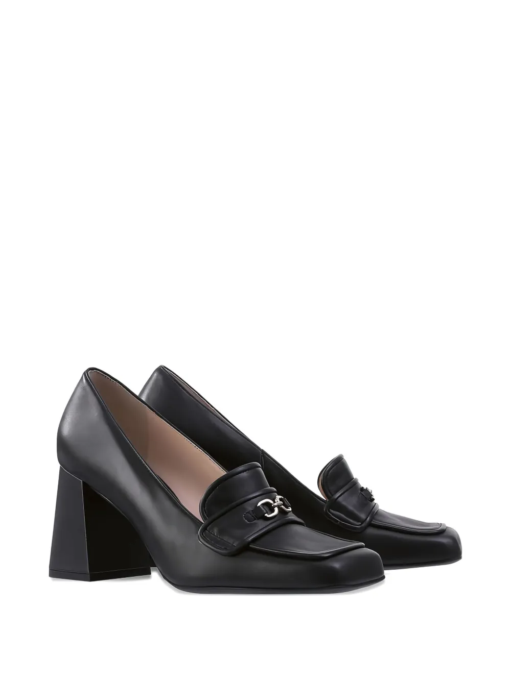 Hogl Julie block-heeled leather loafers - Zwart