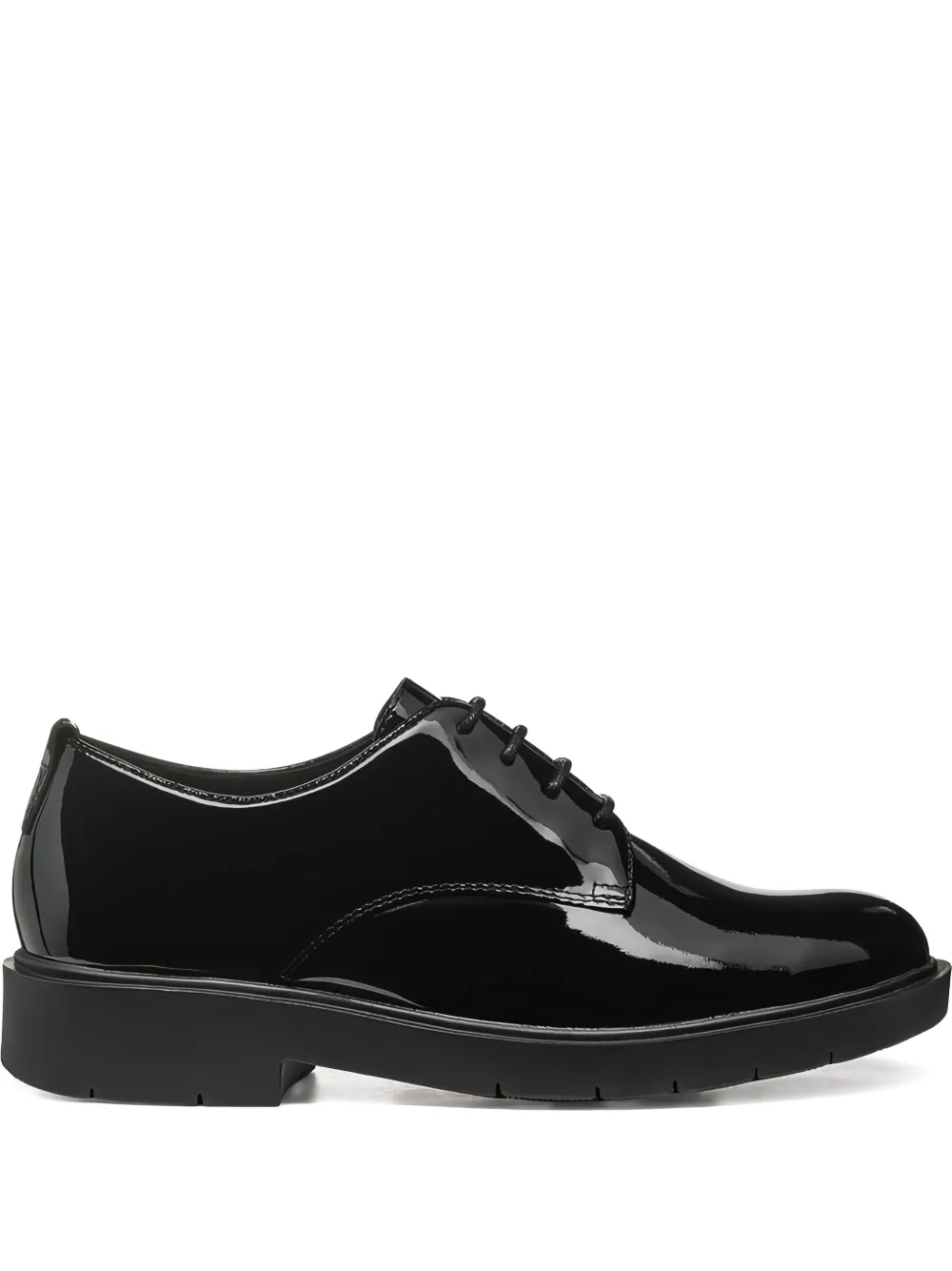 Geox Spherica patent leather lace-up derby shoes Black
