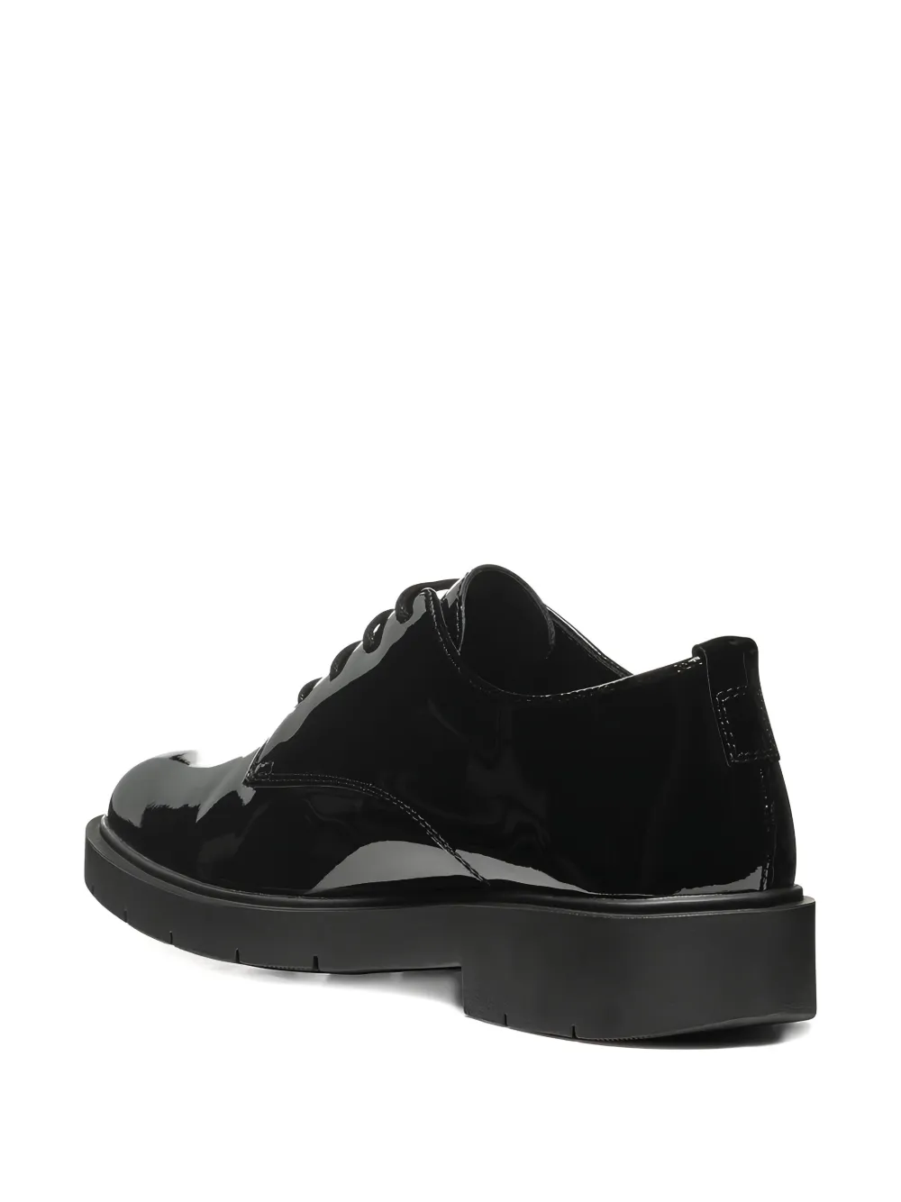 Geox Spherica patent leather lace-up derby shoes Black