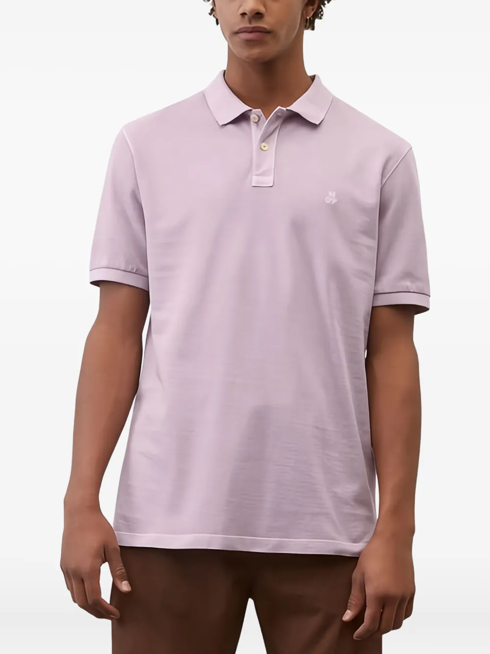 Marc O'Polo Poloshirt met geborduurd logo - Paars