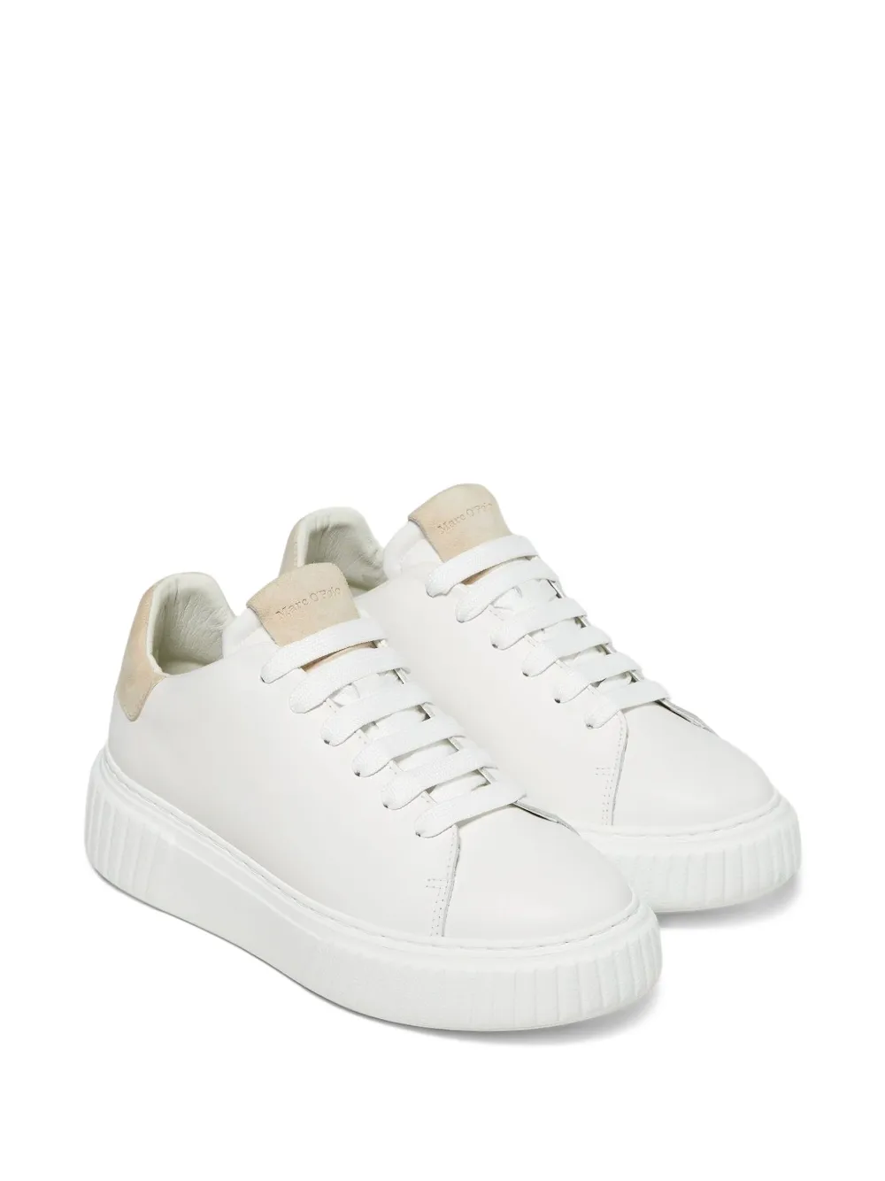 Marc O'Polo leather platform sneakers - Wit