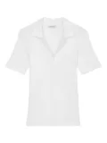 Marc O'Polo ribbed polo-collar top - White
