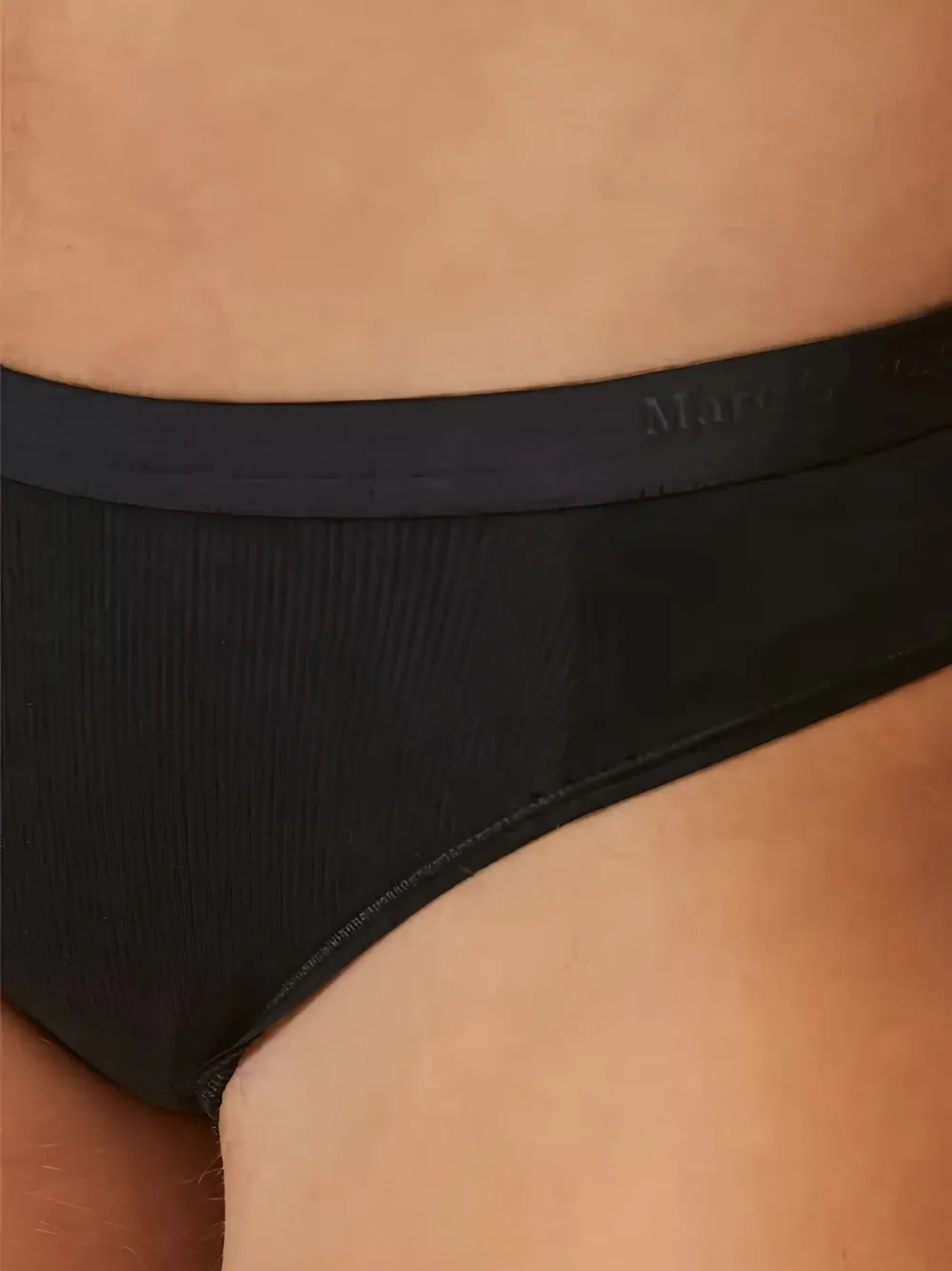 Marc O'Polo Twee geribbelde slips Zwart