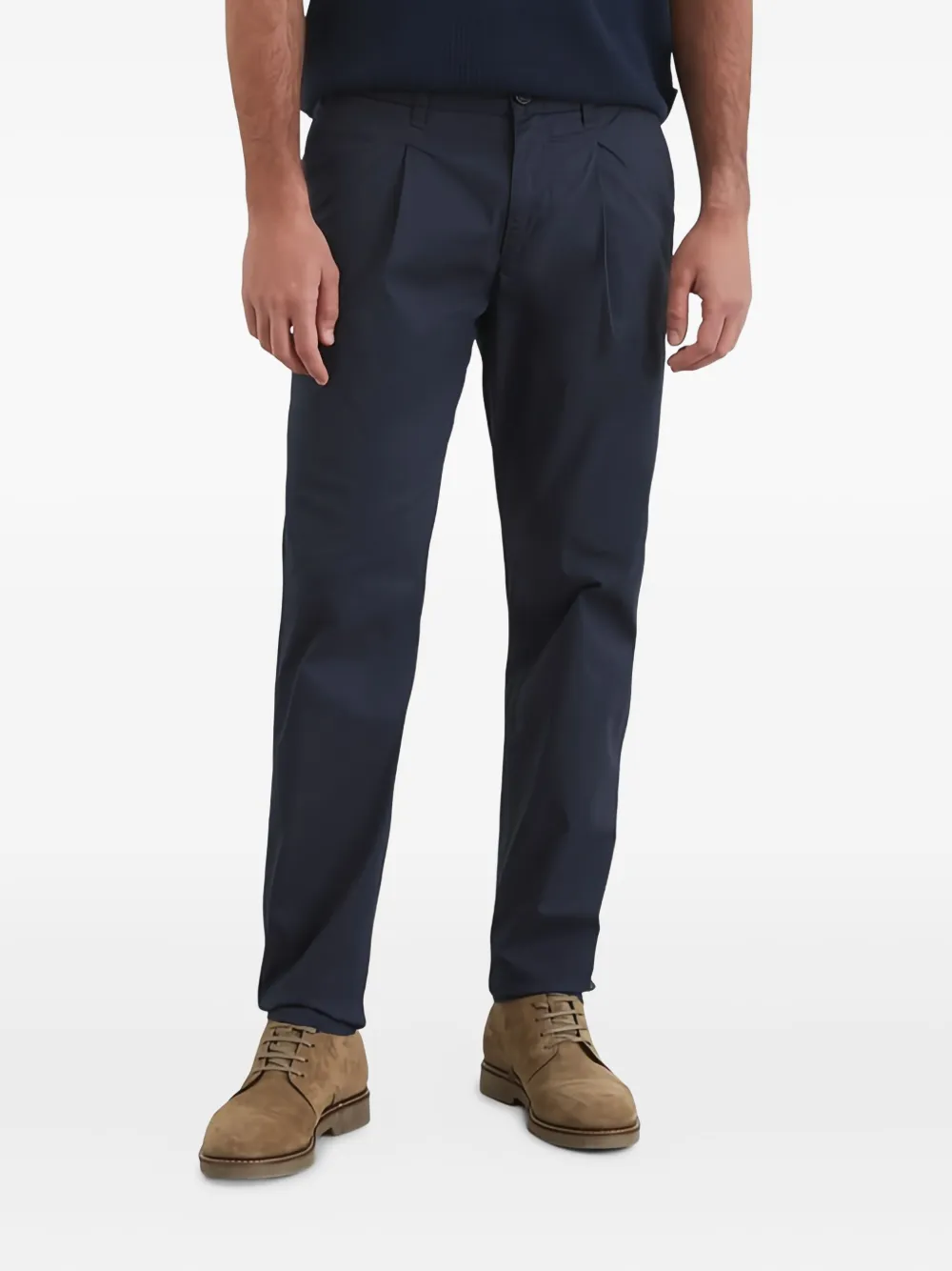 Marc O'Polo Broek met geplooide voorkant Blauw