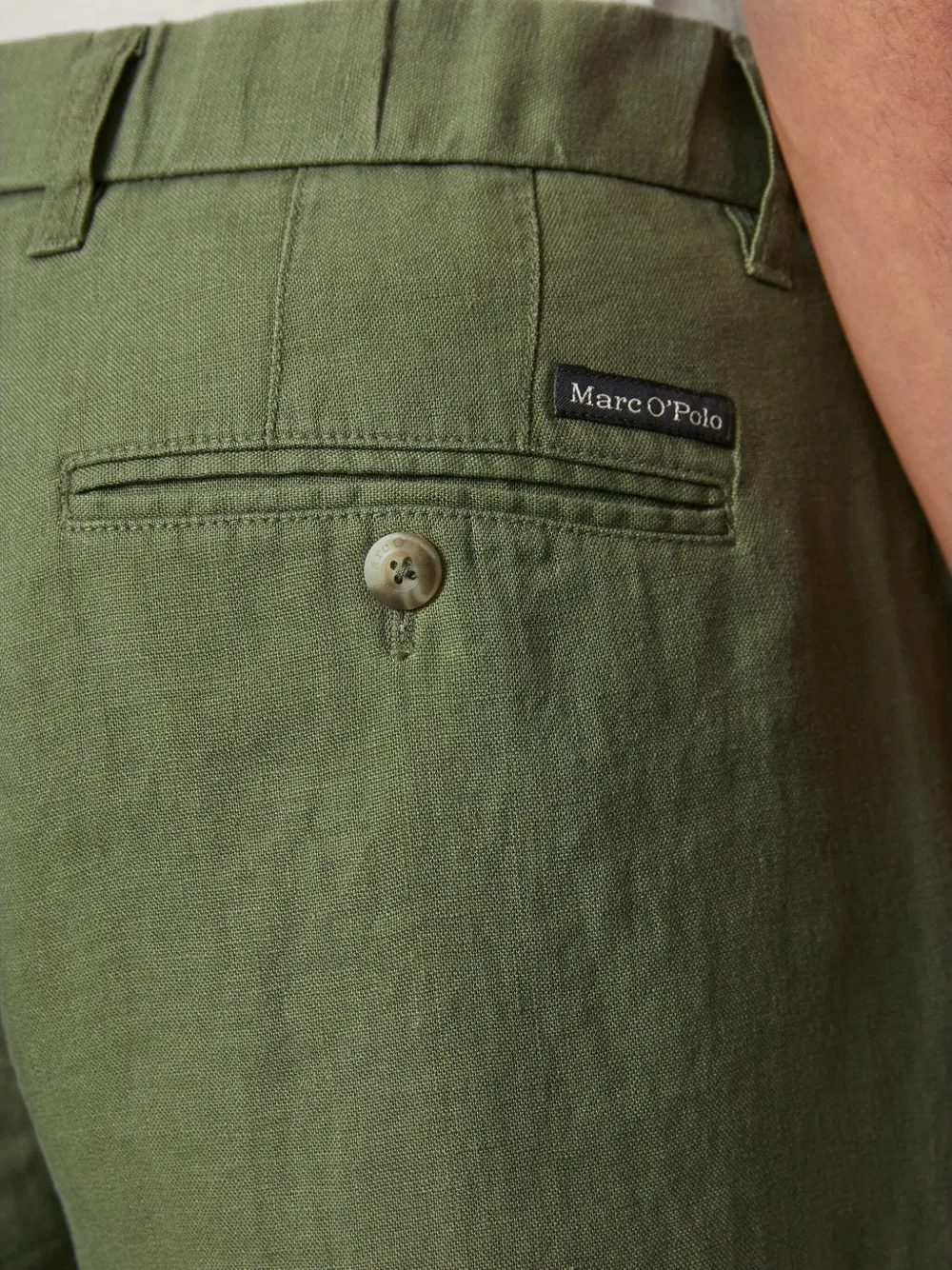 Marc O'Polo Broek met detail Groen
