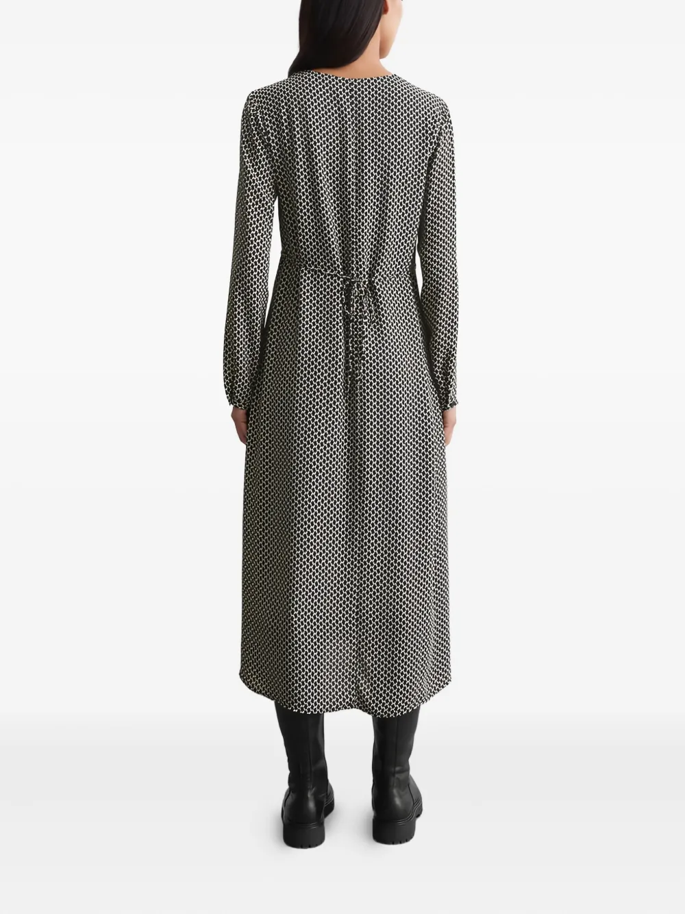 Marc O'Polo Midi-jurk met geometrische print Zwart