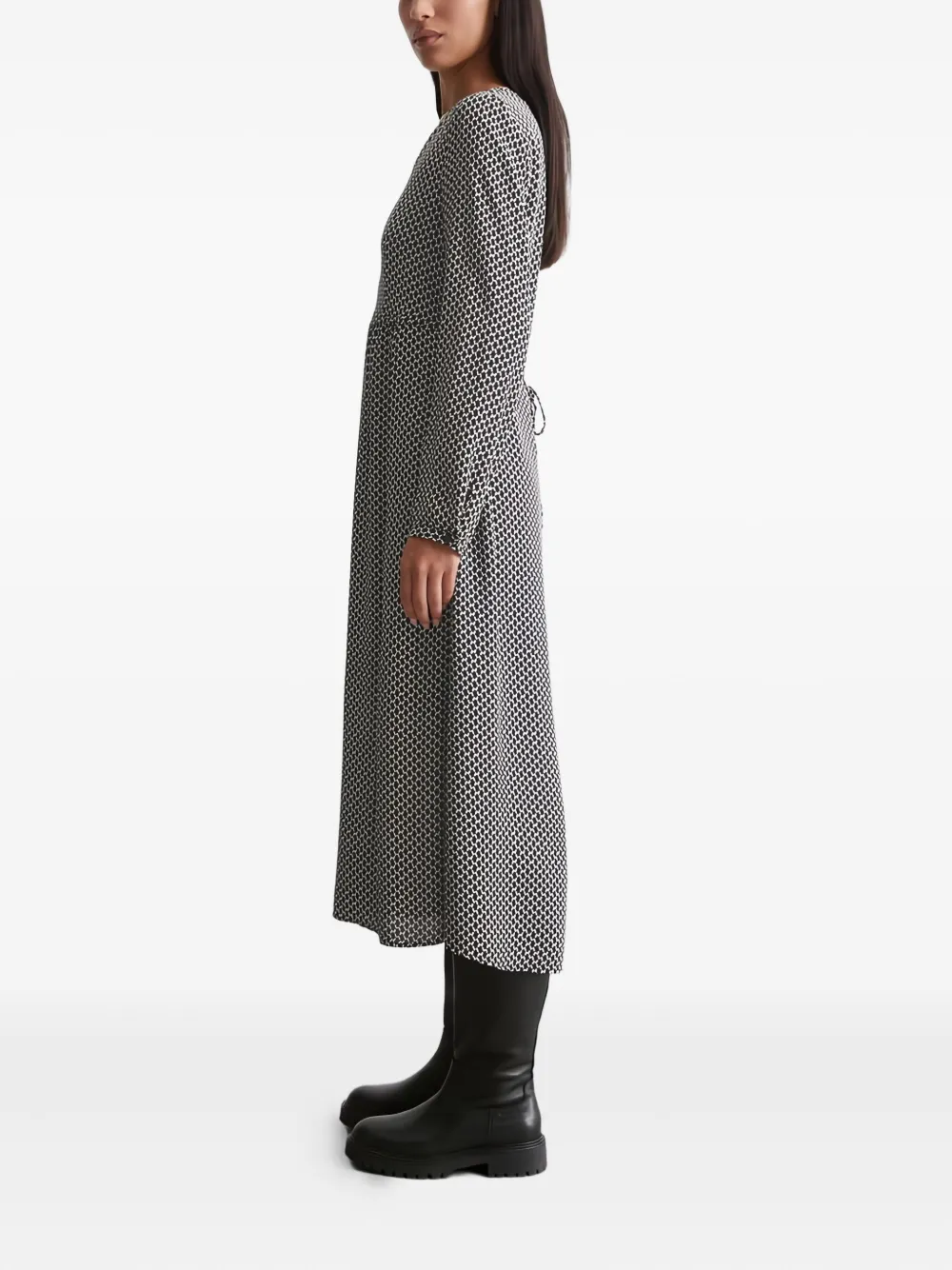 Marc O'Polo Midi-jurk met geometrische print Zwart