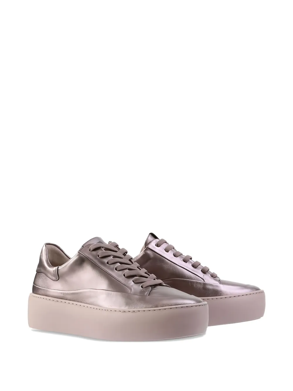 Hogl Illusion metallic-leather platform sneakers - Zilver