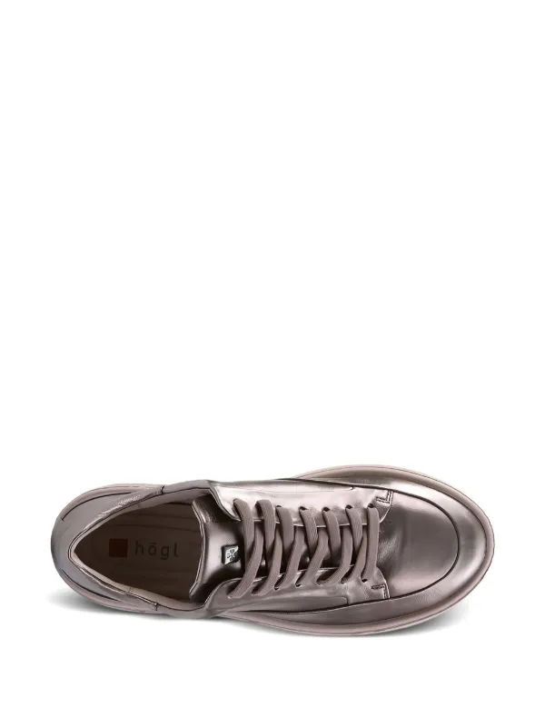 Flatform Trainers Silver Leather Trainers Daniel Tred Silver