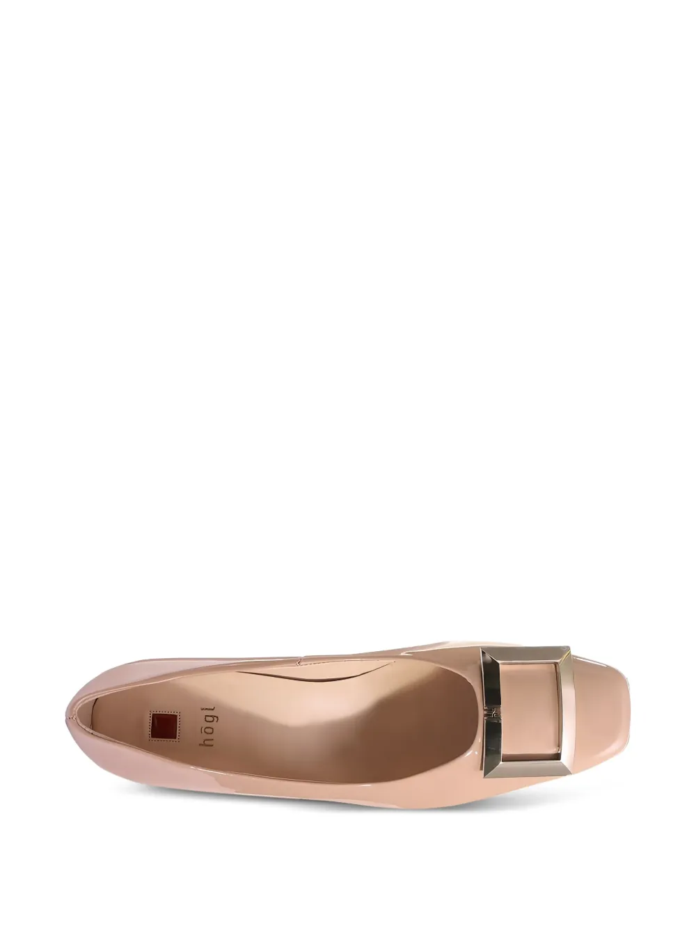 Hogl Etienne block-heel patent pumps Brown
