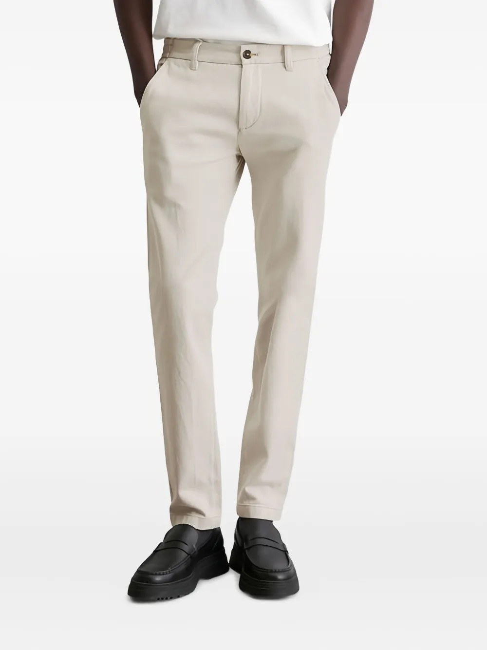 Marc O'Polo Chino broek met knoopsluiting Beige
