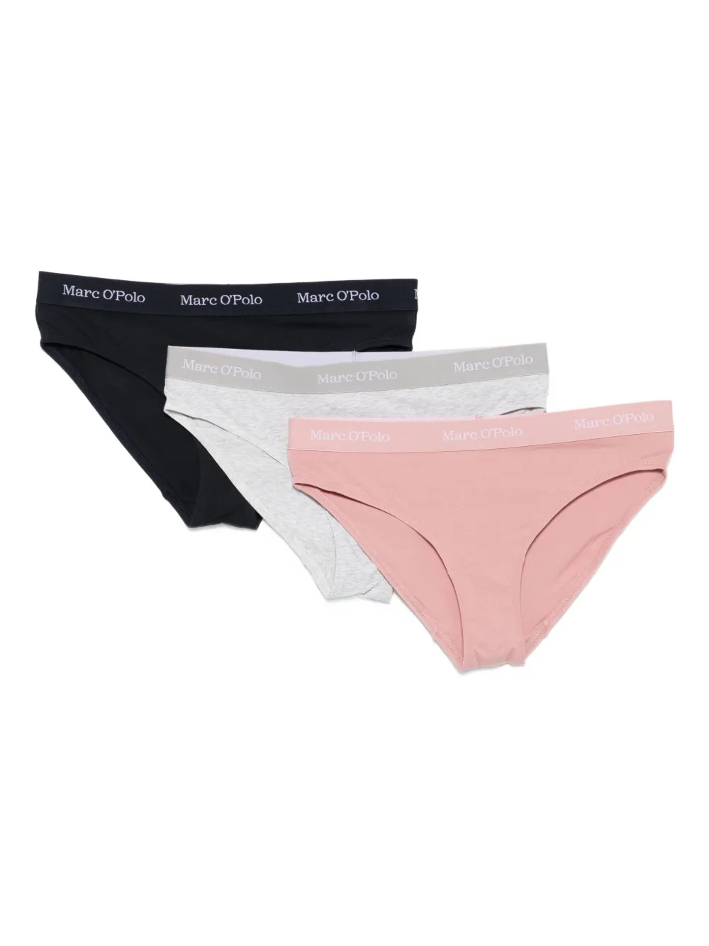 Marc O'Polo Drie slips met logoband Roze