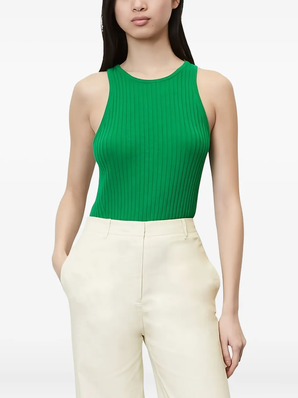 Marc O'Polo Geribbelde tanktop Groen
