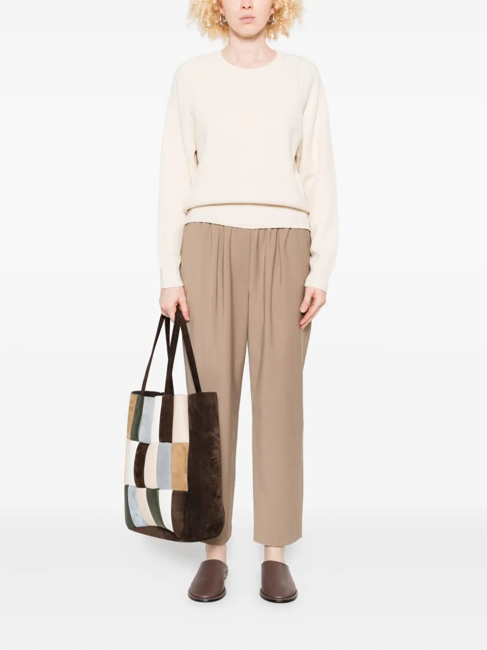 Marc O'Polo ribbed crew-neck sweater Beige