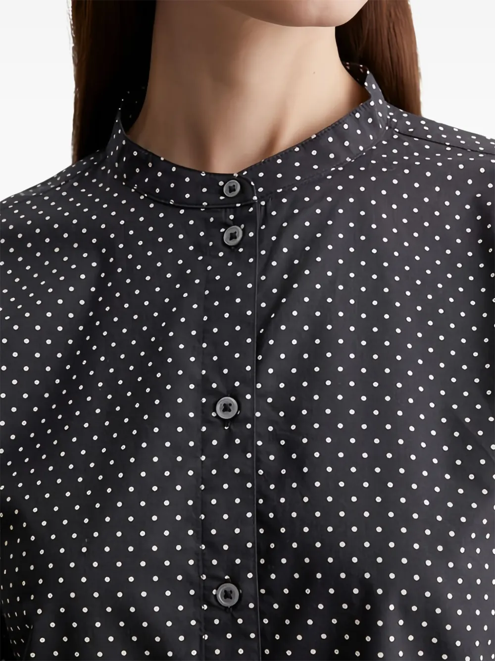 Marc O'Polo Button-up blouse met stippen Zwart