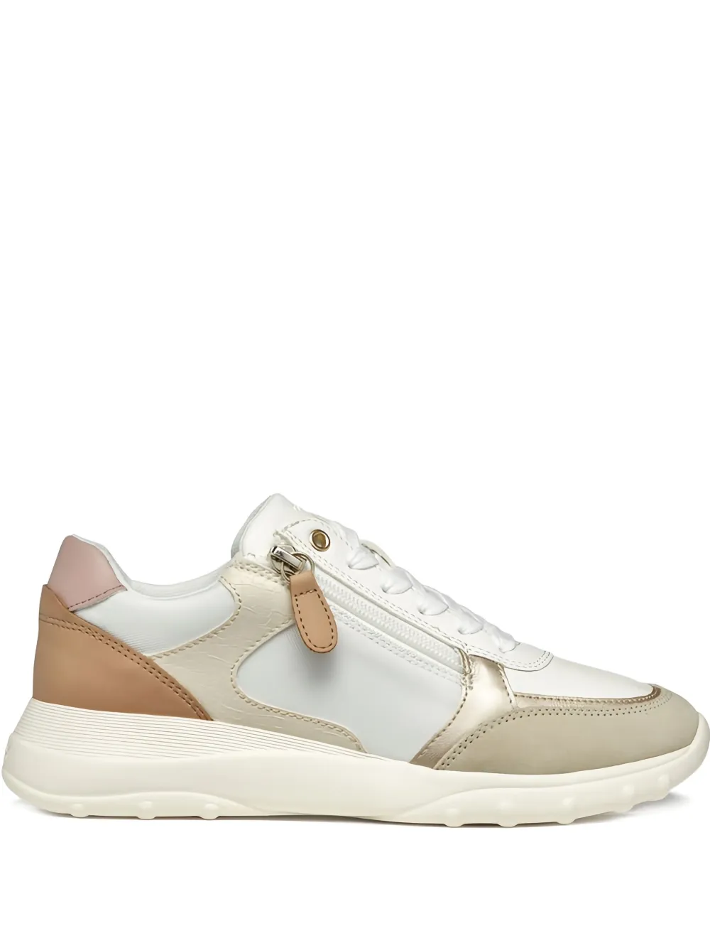 Geox Alleniee zip-fastening leather sneakers Neutrals
