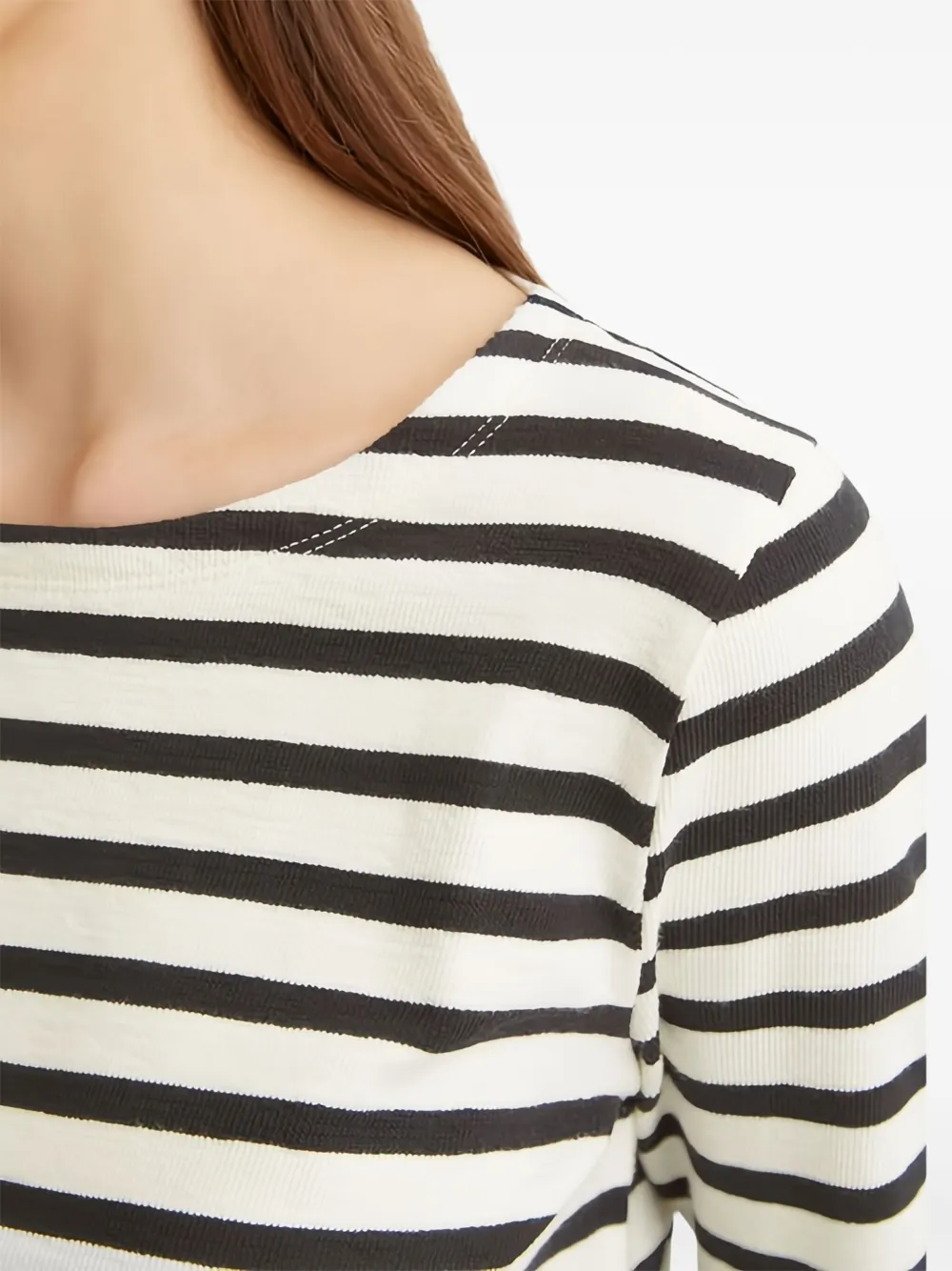 Marc O'Polo Gestreept T-shirt met lange mouwen Wit