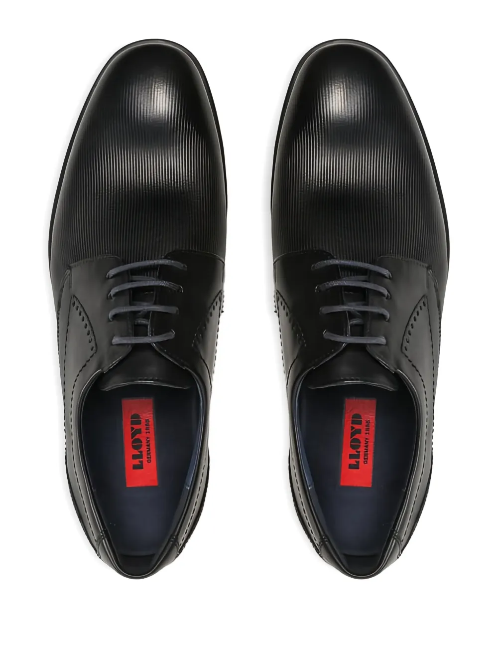 Lloyd Kalmat textured leather lace-up Derby shoes Black