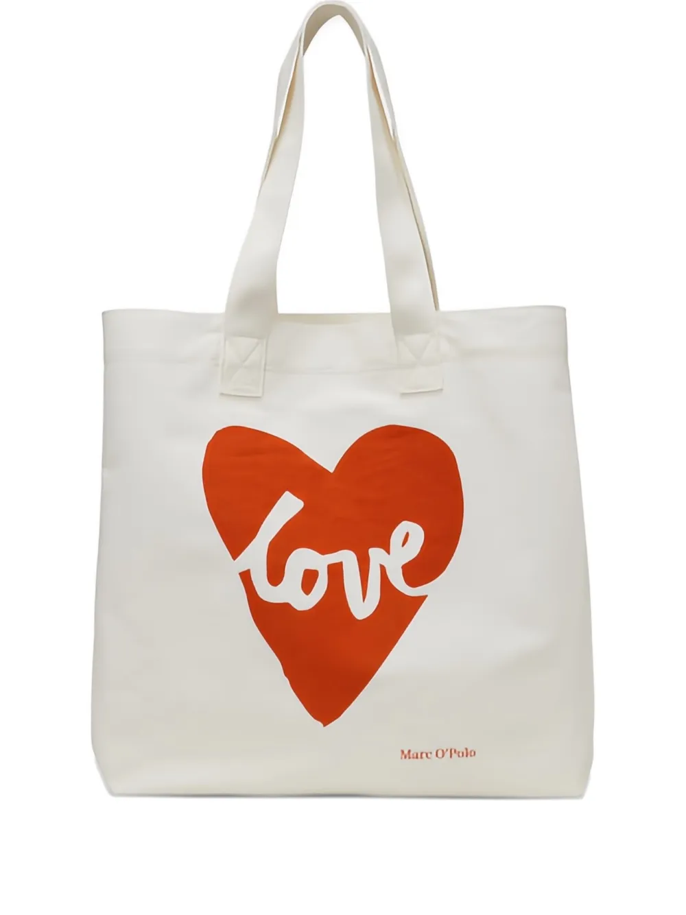 Marc O'Polo Borsa tote con stampa a cuore - Bianco