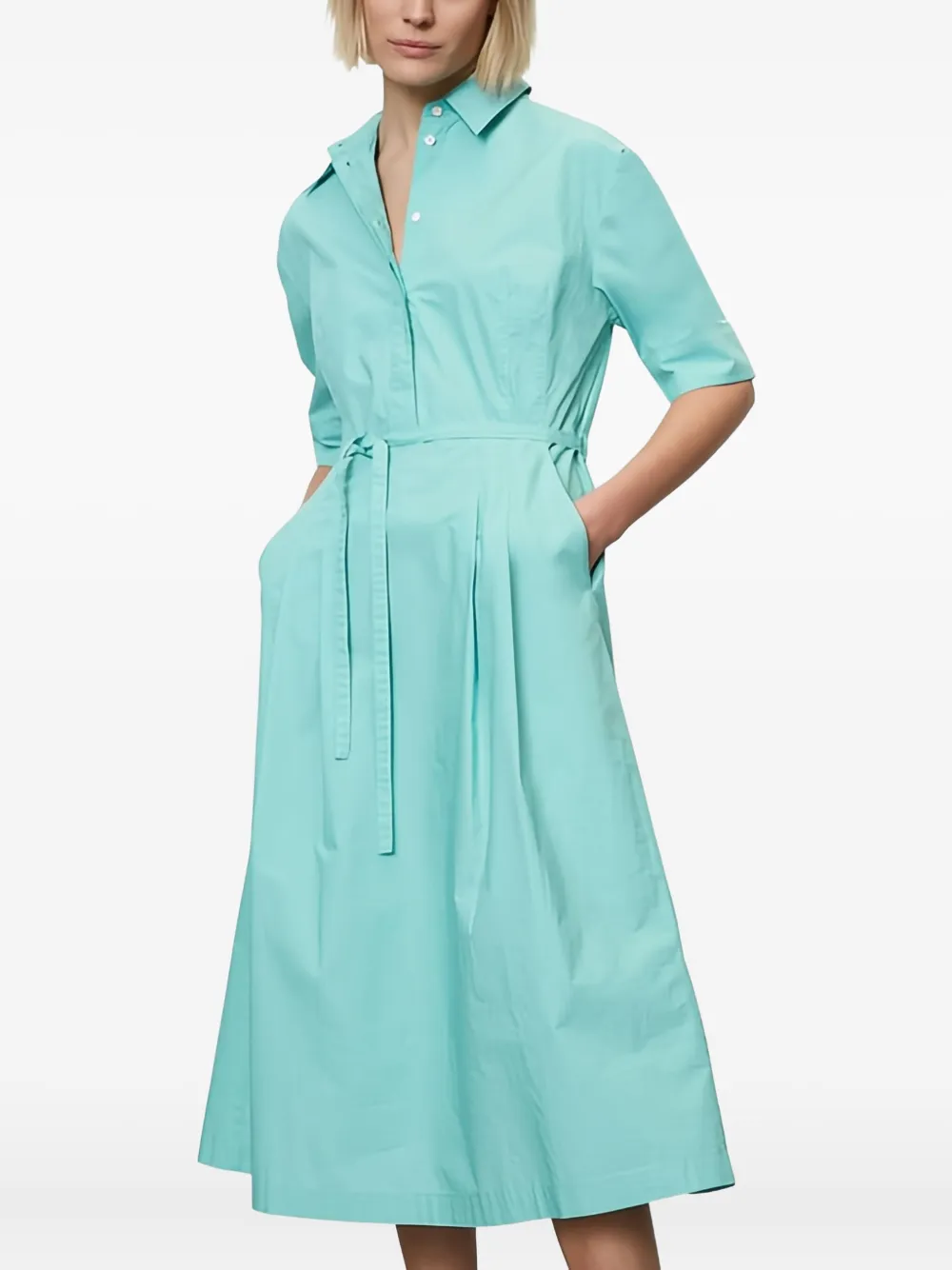 Marc O'Polo Button-up midi-blousejurk Blauw