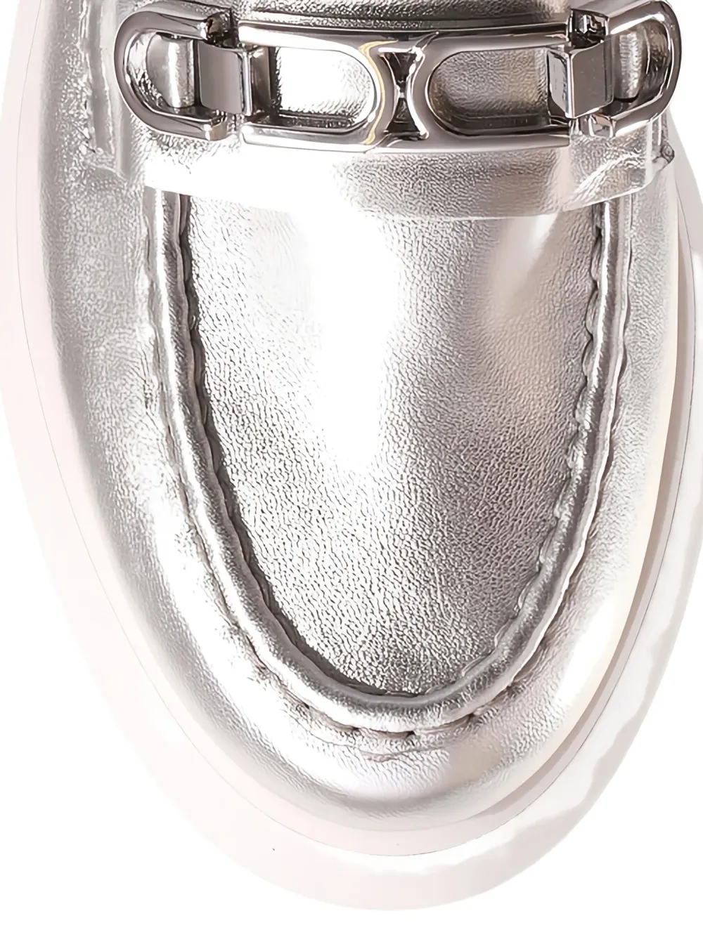 Hogl Cecil metallic leather loafers Silver