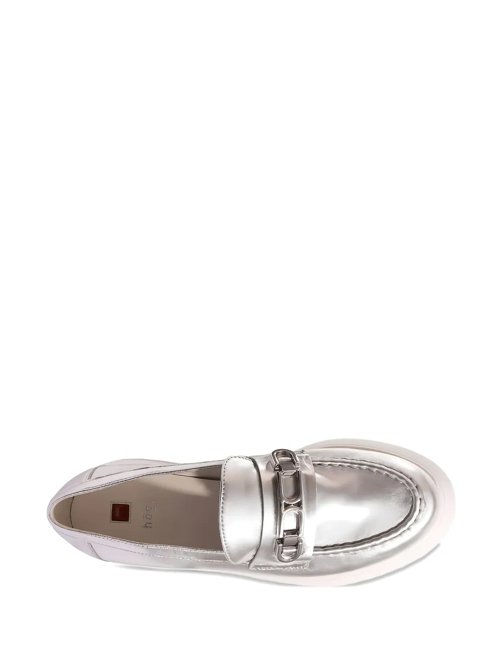 Hogl Cecil metallic leather loafers Silver