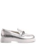 Hogl Cecil metallic leather loafers - Silver