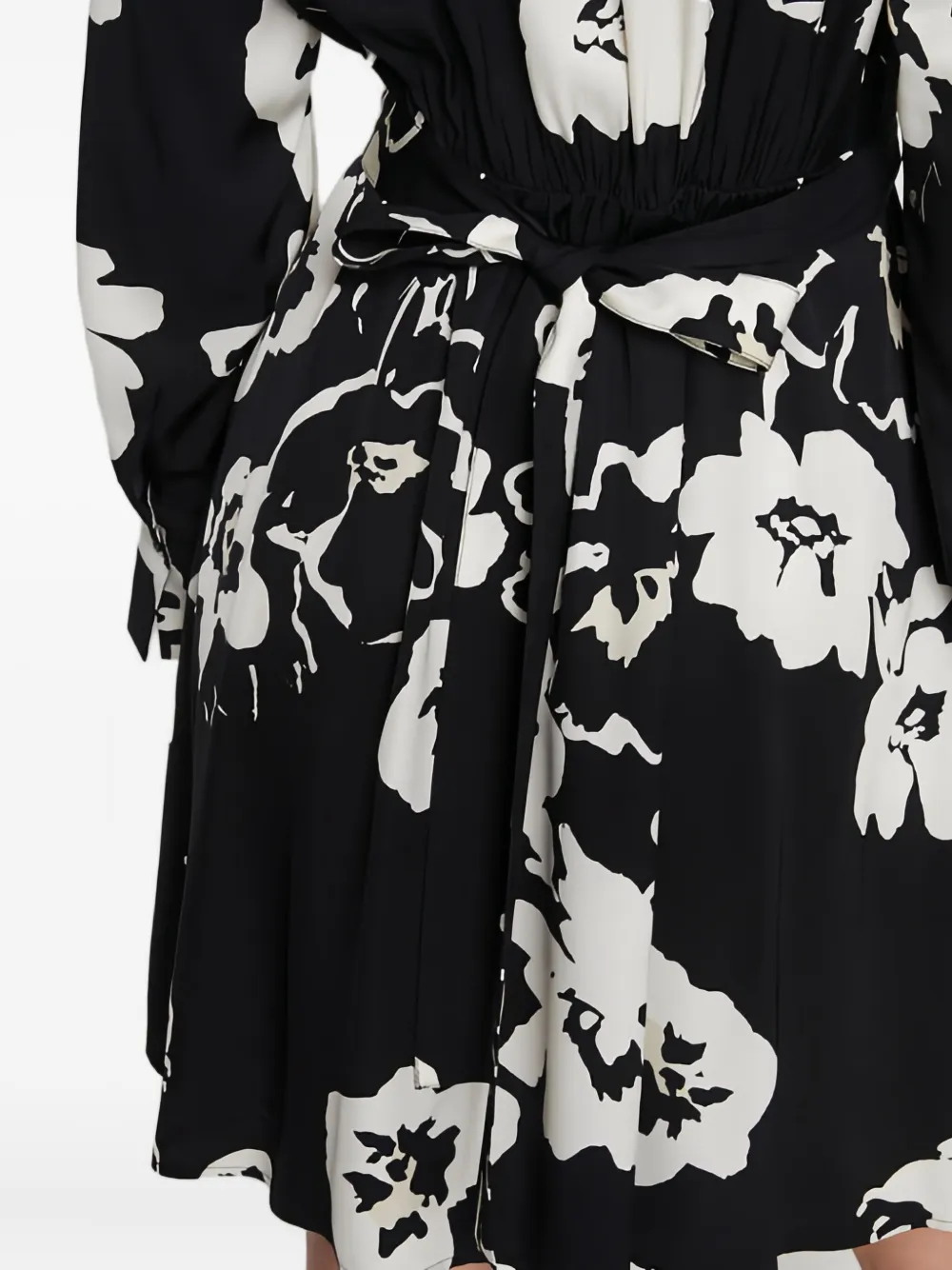 Marc O'Polo Wikkeljurk met bloemenprint Zwart