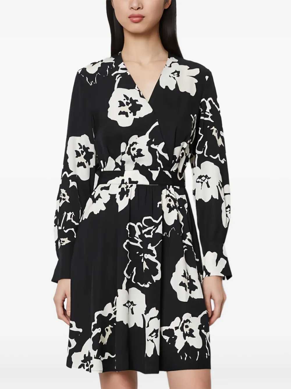 Marc O'Polo floral-print wrap mini dress | Black | Image 1