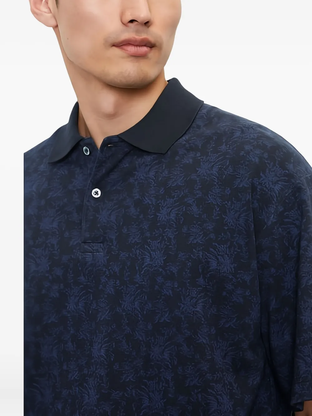Marc O'Polo Poloshirt met bloemenprint Blauw