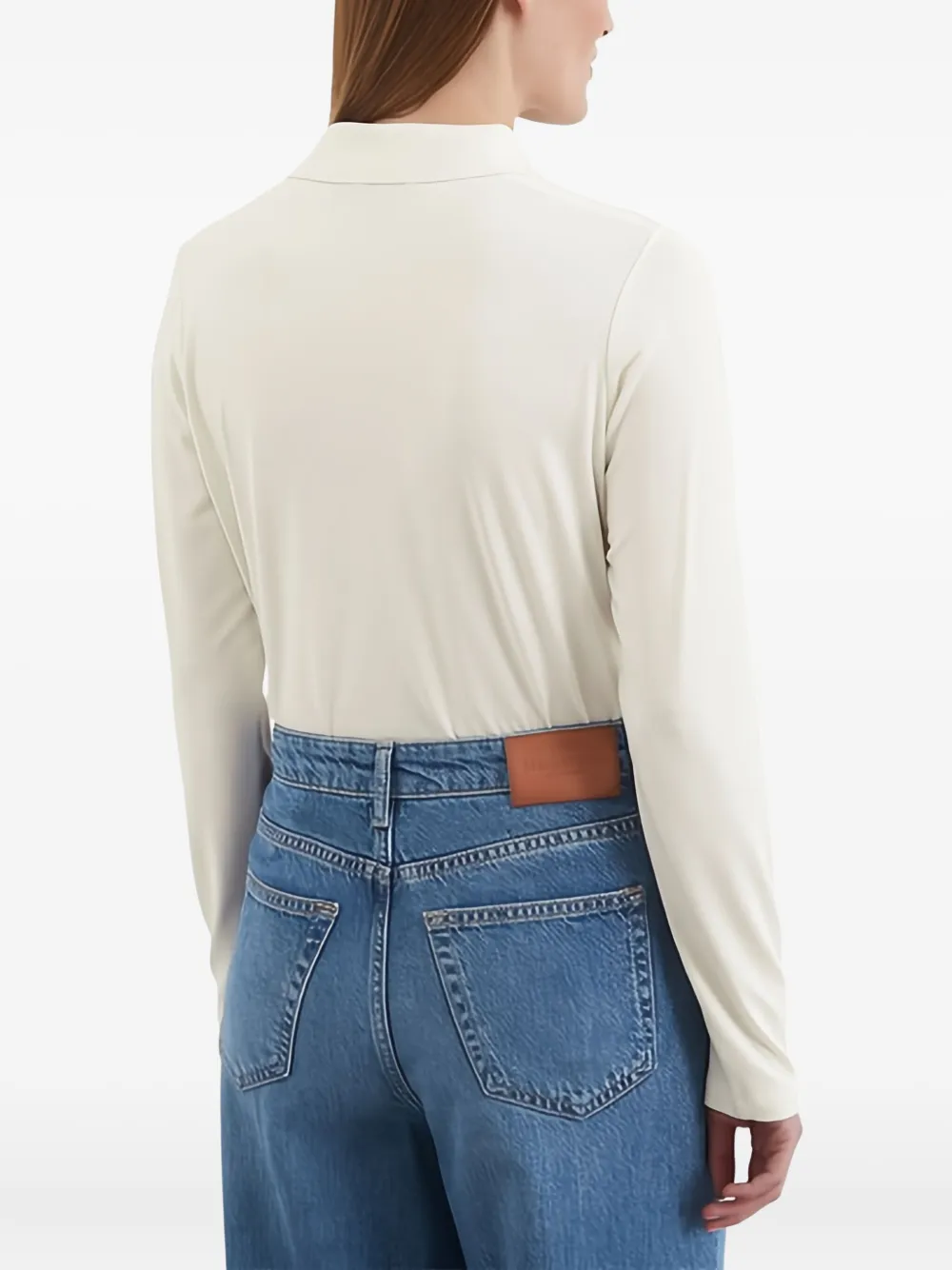 Marc O'Polo Top met polokraag en lange mouwen Wit