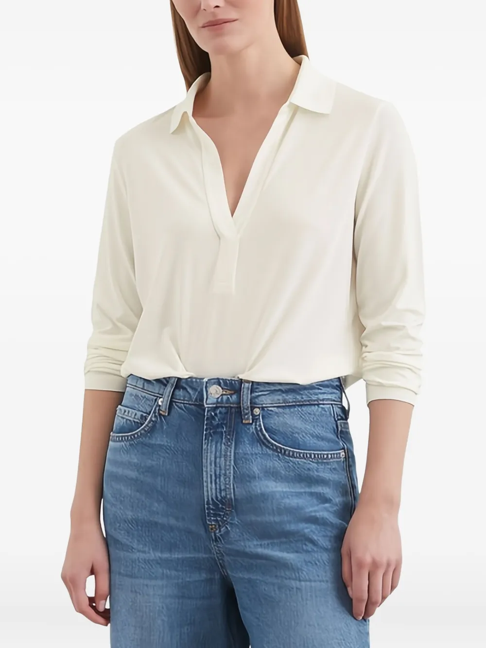 Marc O'Polo Top met polokraag en lange mouwen Wit